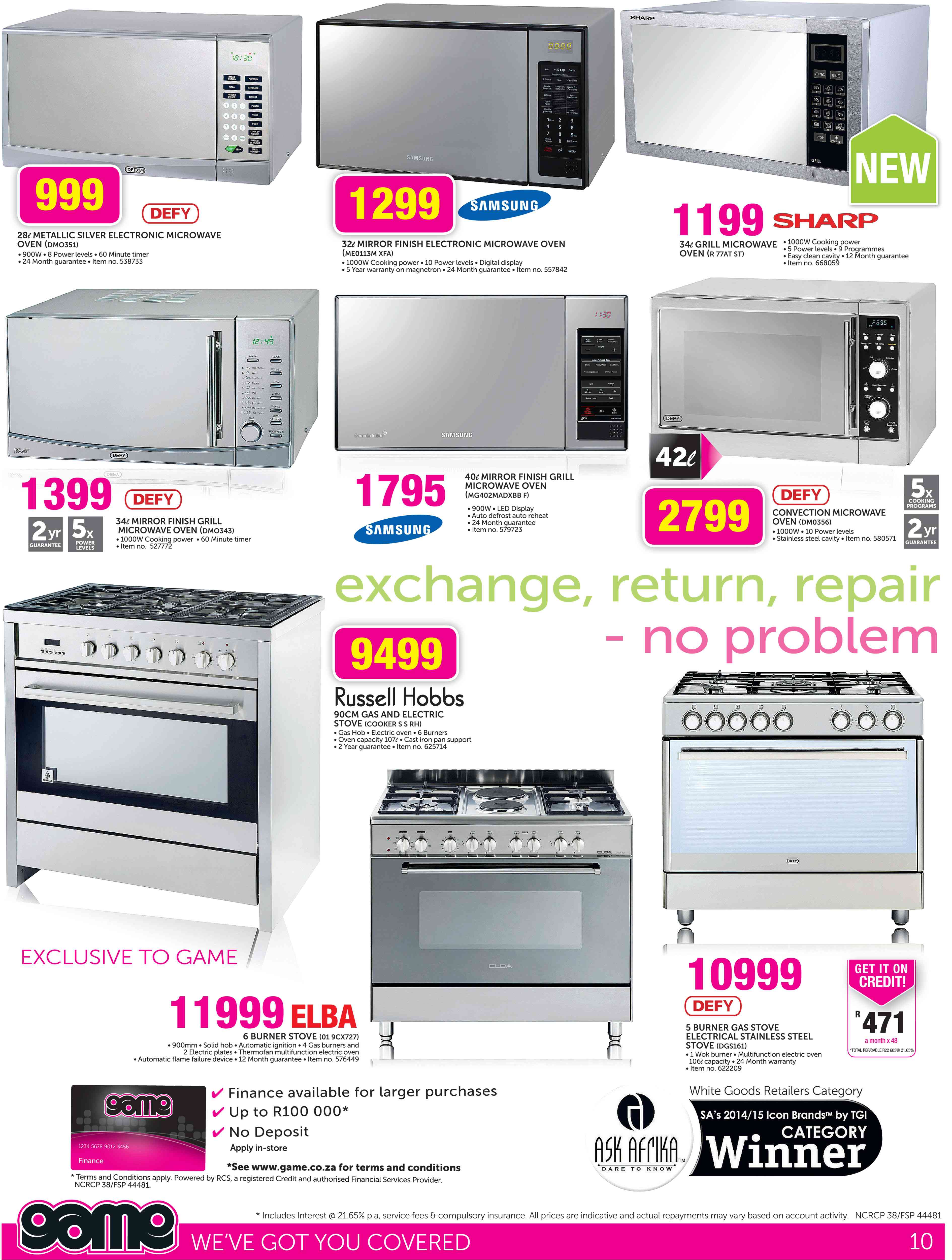 Special Defy 42Ltr Convection Microwave Oven DMO356 — www.guzzle.co.za