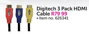 Digitech 3 Pack HDMI Cable