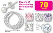 Sterling Silver Earrings 20mm Gypsy 4mm Studs-Per Pair