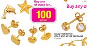 9ct Gold And Silver Earrings Bonded-Per Pair