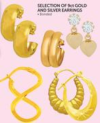9ct Gold And Silver Earrings Bonded-Per Pair