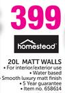 Homestead 20Ltr Matt Walls