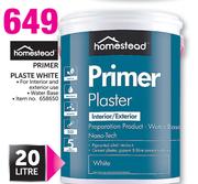 Homestead 20Ltr Primer Plaste White