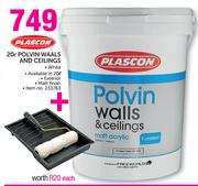 Plascon 20Ltr Polvin Walls And Ceilings Plus Tray
