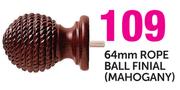 64mm Rope Ball Finial(Mahogany)