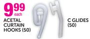 Acetal Curtain Hooks(50)-Each