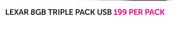 Lexar 8GB Triple Pack USB-Per Pack