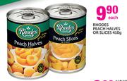 Rhodes Peach Halves Or Slices-410g-Each