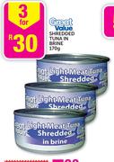 Great Valve Shredded Tuna In Brine-3x170g