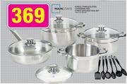 Mainstays 8 Piece Stainless Steel Cookware And 6 Piece Kitchen Tool Set