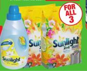Sunlight Auto Washing Powder-2 x 2Kg & Sunlight Fabric Conditioner Assorted-1 x 2Ltr Each