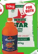 Fruitree Orange Squash-2Ltr & White Star Super Maize Meal-10Kg
