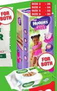 Huggies Nappy Pants For Girls/Boys & 64 Huggies natural/Newborn Baby Wipes