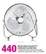 Logik 40cm High Velocity Chrome Floor Fan
