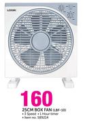 Logik 25cm Box Fan LBF-10