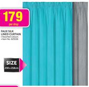 Faux Silk Lined Curtain-Per Drop