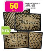 Coir And Rubber Door Mats-Each
