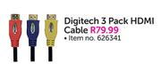 Digitech 3 Pack HDMI Cable