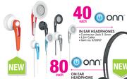 Onn In Ear Headphones-Each