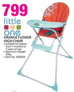 Little One Orange Flower High Chair