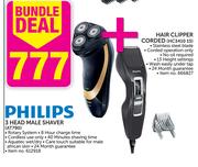 Philips 3 Head Male Shaver-AT790 & Hair Clipper Corded-HC3410 15