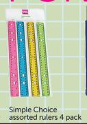 Simple Choice Assorted Rulers-4 Pack