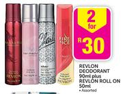 Revlon Deodorant 90ml Plus Revlon Roll On Assorted-2 x 50ml