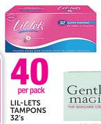 Lil-Lets Tampons-32's Per Pack