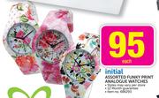 Initial Assorted Funky Print Analogue Watches Each