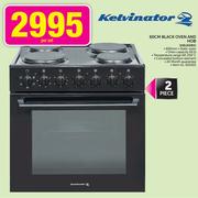 Kelvinator 60cm Black Oven And Hob-KBU60BS