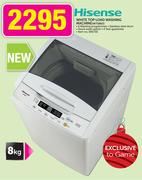 Hisense 8kg White Top Load Washing Machine WTS802