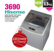 Hisense 13kg Silver Top Load Washing Machine