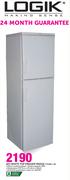 Logik 167Ltr White Top Freezer Fridge TS180 L W