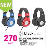 Black Web Studio Headphone-MX 365 Each