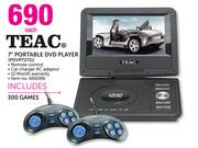 Teac 7" Portable DVD Player-PDVP727G Each