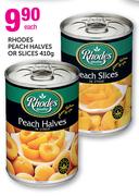 Rhodes Peach-Halves Or Slices-410g Each