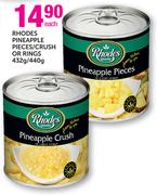 Rhodes Pineapple Pieces/Crushes Or Rings-432g/440g Each