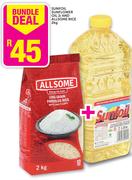 Snowfoil Sunflower Oil-2ltr And Allsome Rice-2kg
