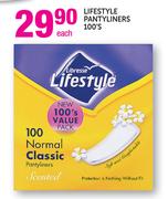 Lifestyle Pantyliners-100's Each