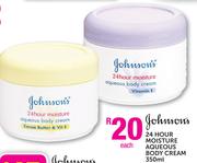 Johnson's 24 Hour Moisture Aqueous Body Cream-350ml Each