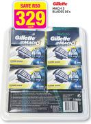 Gillette Mach-3 Blades-16's Each
