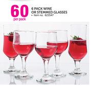 6 Pack Wine Or Stemmed Glasses-Per Pack