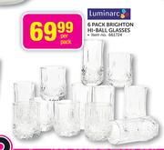 Luminarc 6 Pack Brighton Hi-Ball Glasses-Per Pack