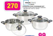 Mainstays 6 Piece Stainless Steel Cookware Set