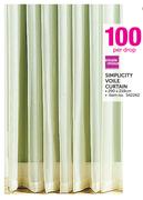 Simple Choice Simplicity Voile Curtain-290x218cm Per Drop