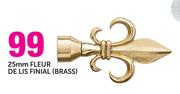 Decorland 25mm Fleur De Lis Finial(Brass)