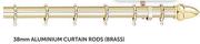 Decorland 38mm Aluminium Curtain Rods(Brass)-1m