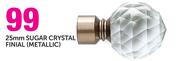 Decorland 25mm Sugar Crystal Finial(Metallic)
