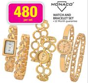 Monaco Watch and Bracelet Set-Per Set