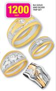 9ct Gold and Silver Trip Set Each
